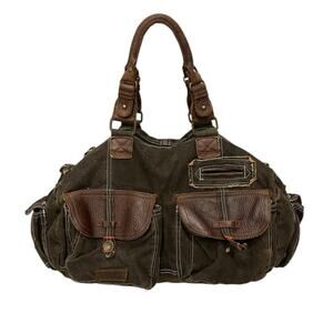 Bed stu military style leather/canvas bag